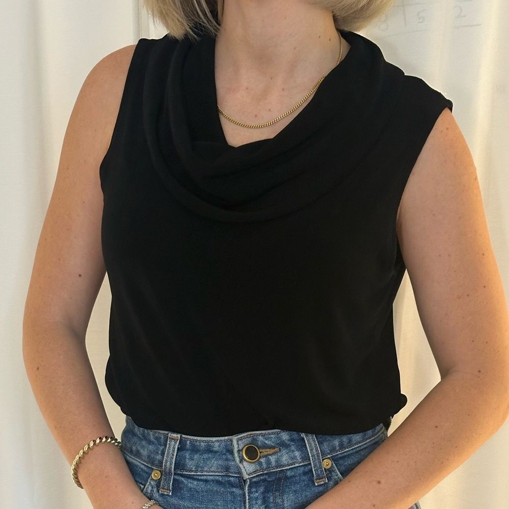 West End black sleveless Cowl Neck Top
